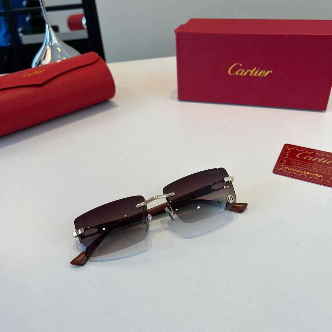 Cartier Lightweight Metal Rimless Red Lens Sunglasses for Men & Women - 465818 - detail image 8