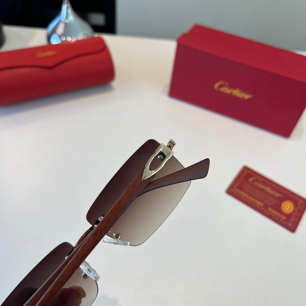 Cartier Lightweight Metal Rimless Red Lens Sunglasses for Men & Women - 465818 - detail image 7