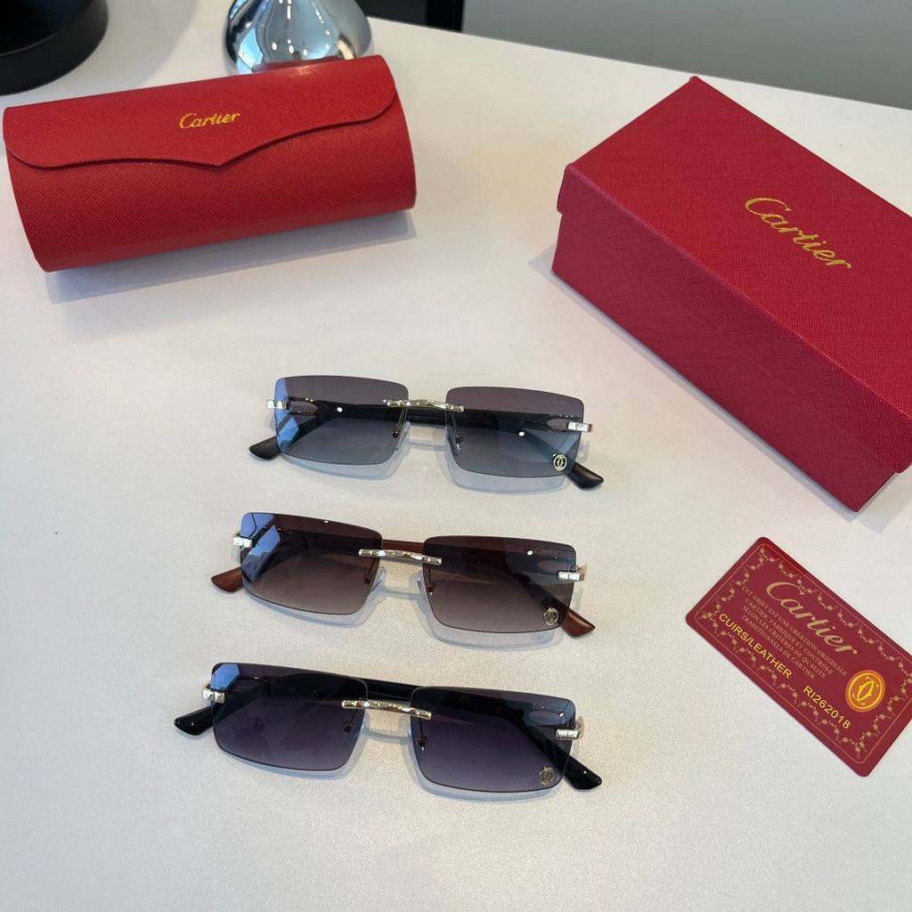 Cartier Lightweight Metal Rimless Red Lens Sunglasses for Men & Women - 465818 - detail image 11