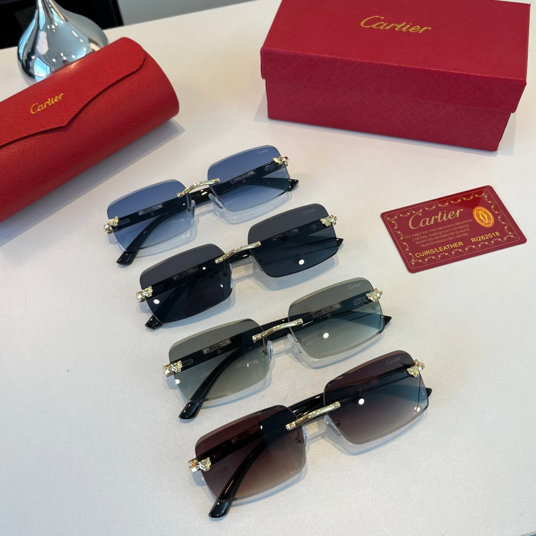Cartier Lightweight Metal Rimless Red Lens Sunglasses for Men & Women - 432398 - detail image 9