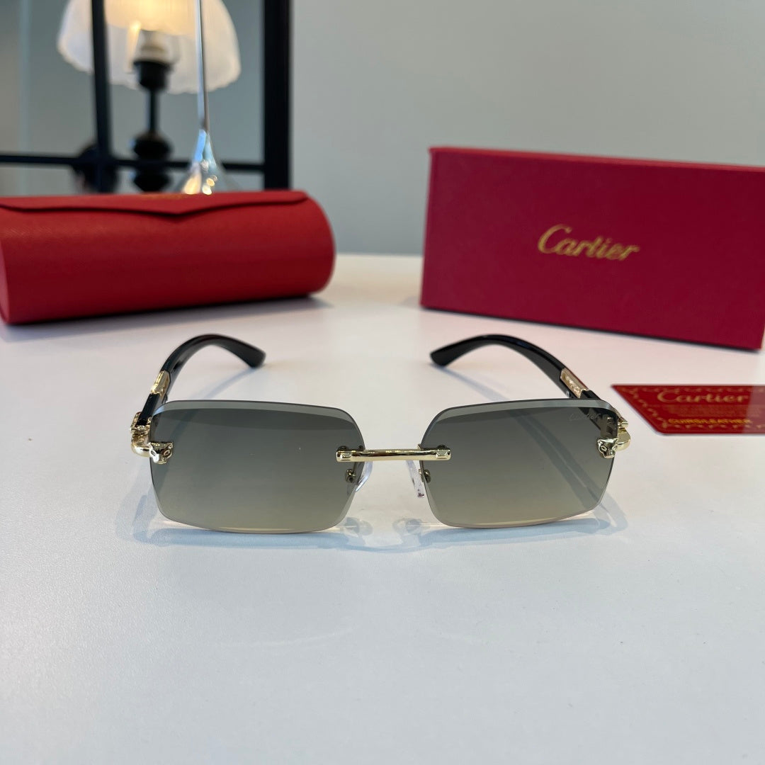Cartier Lightweight Metal Rimless Silver Lens Sunglasses for Men & Wo - 372290 - detail image 2