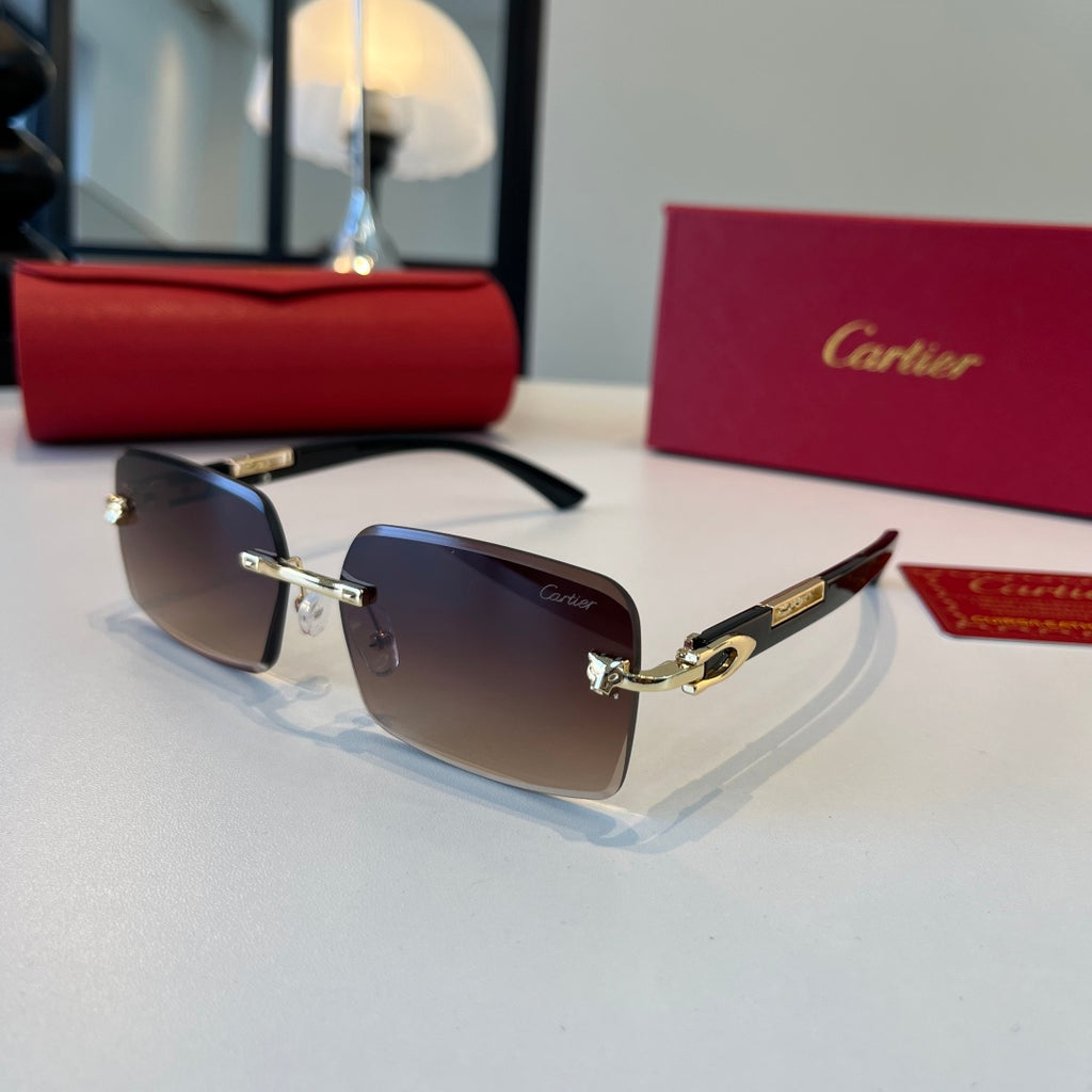 Cartier Lightweight Metal Rimless Red Lens Sunglasses for Men & Women - 432398 - detail image 3