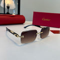 Cartier Lightweight Metal Rimless Red Lens Sunglasses for Men & Women - 372291