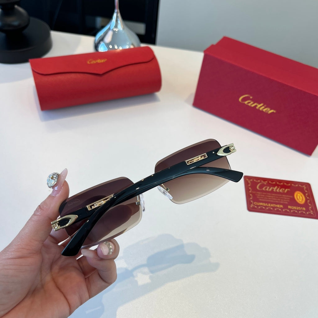 Cartier Lightweight Metal Rimless Red Lens Sunglasses for Men & Women - 465820 - detail image 7