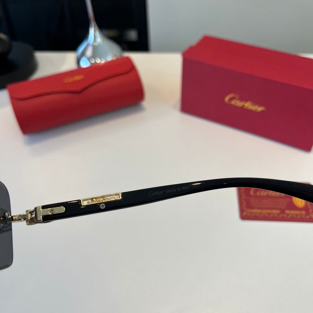 Cartier Lightweight Metal Rimless Silver Lens Sunglasses for Men & Wo - 465821 - detail image 9