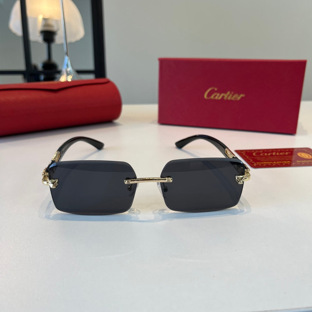 Cartier Lightweight Metal Rimless Silver Lens Sunglasses for Men & Wo - 465821 - detail image 2