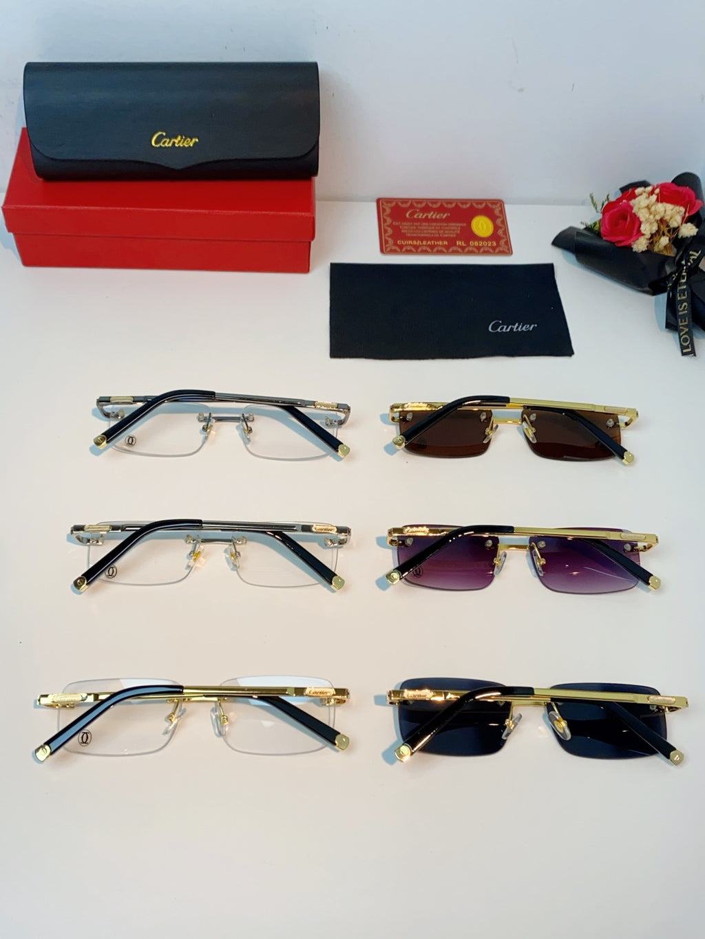 Cartier Lightweight Rimless Silver Lens Sunglasses for Men & Women - 465914 - detail image 11