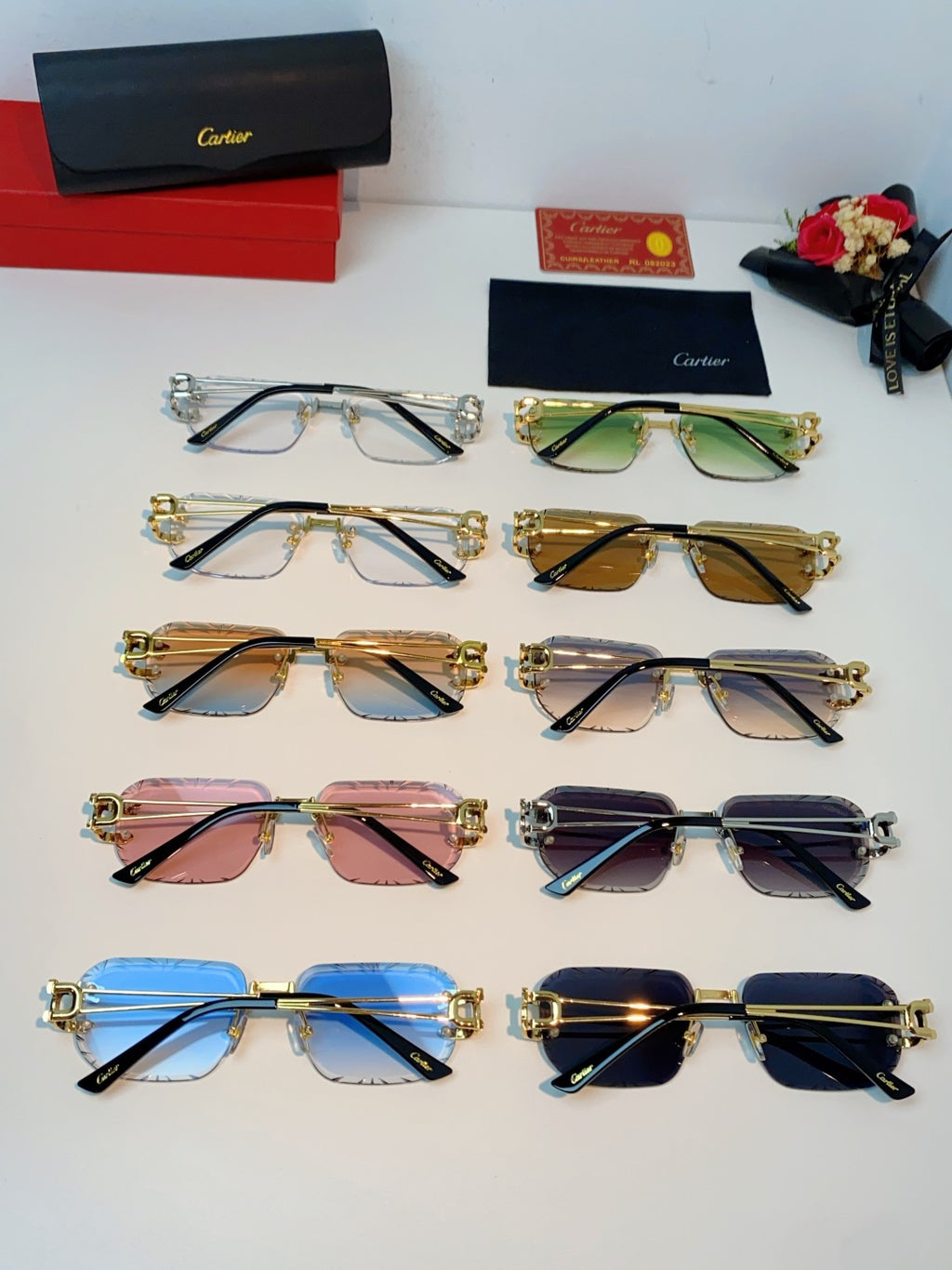 Cartier Square Blue Lens Sunglasses for Men & Women - 465753 - detail image 11