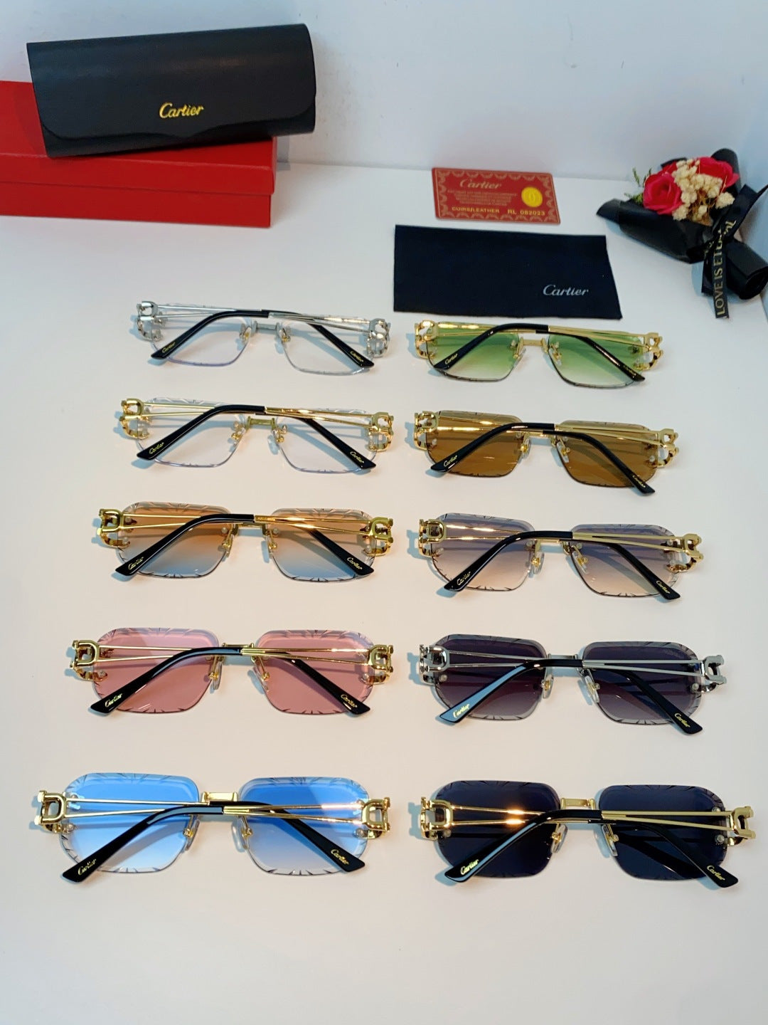 Cartier Square Blue Lens Sunglasses for Men & Women - 465753 - detail image 11