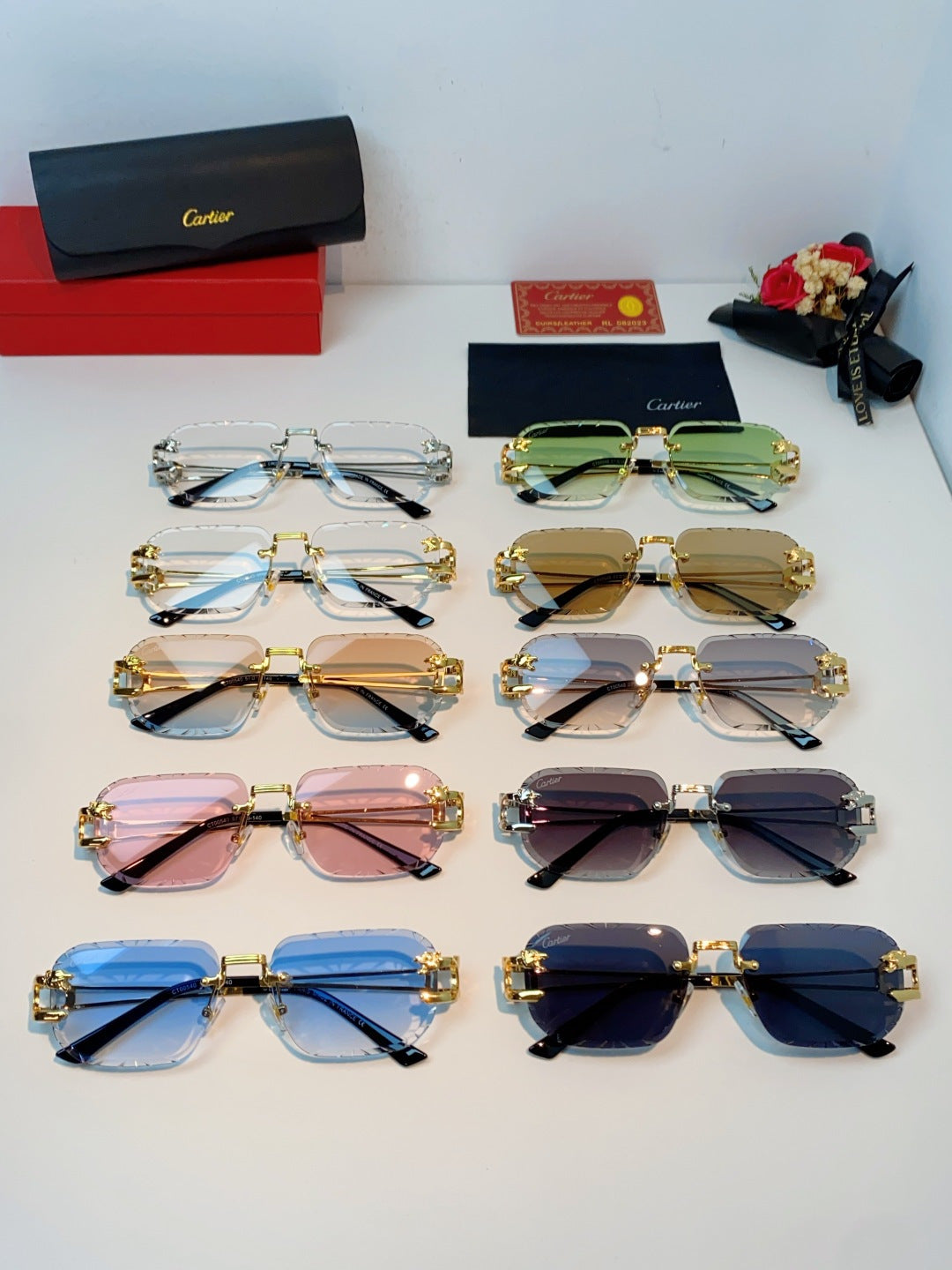 Cartier Square Brown Lens Sunglasses for Men & Women - 465756 - detail image 12