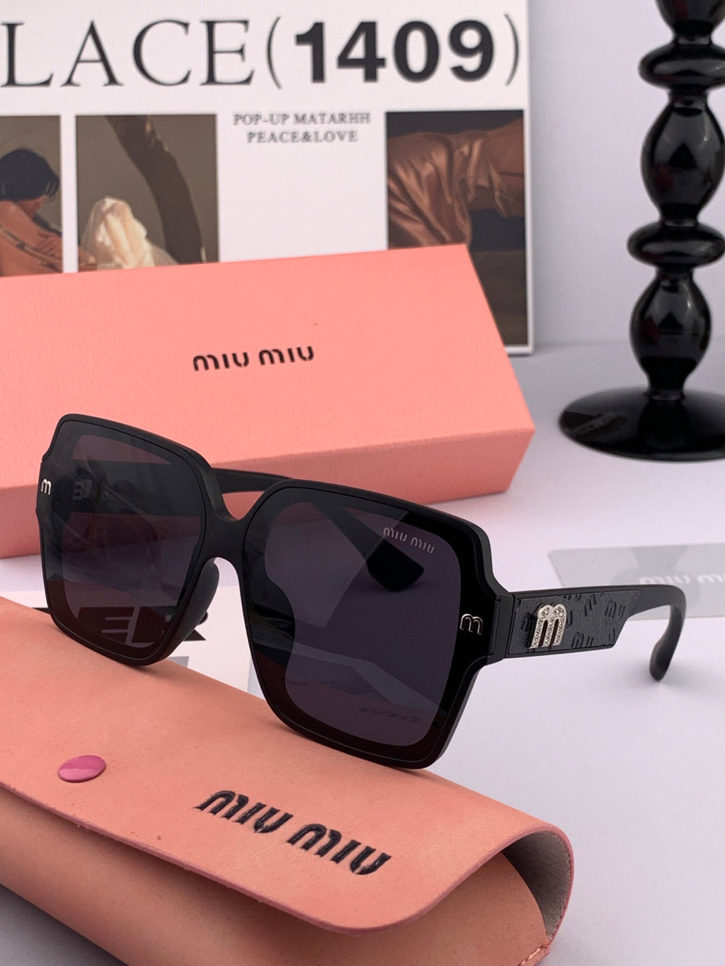 Miu Miu M9304 Fashion Pink Lens Sunglasses for Men & Women - 998400 - detail image 5