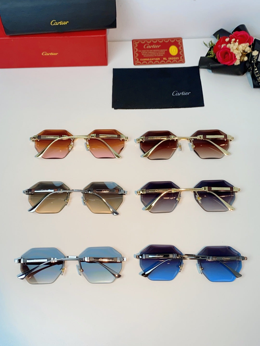 Cartier Fashion Red Lens Sunglasses for Men & Women - 487226 - detail image 11