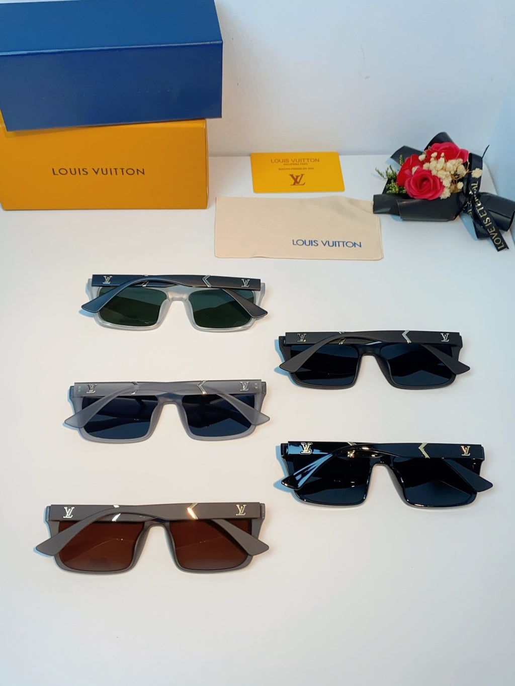 Louis Vuitton Square Brown Lens Sunglasses for Men - detail image 11
