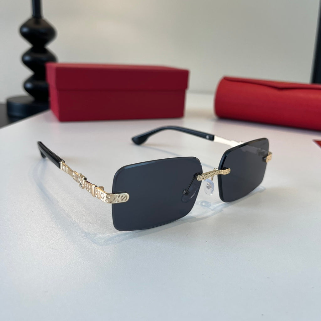 Cartier Lightweight Metal Rimless Silver Lens Sunglasses for Men & Wo - 415990