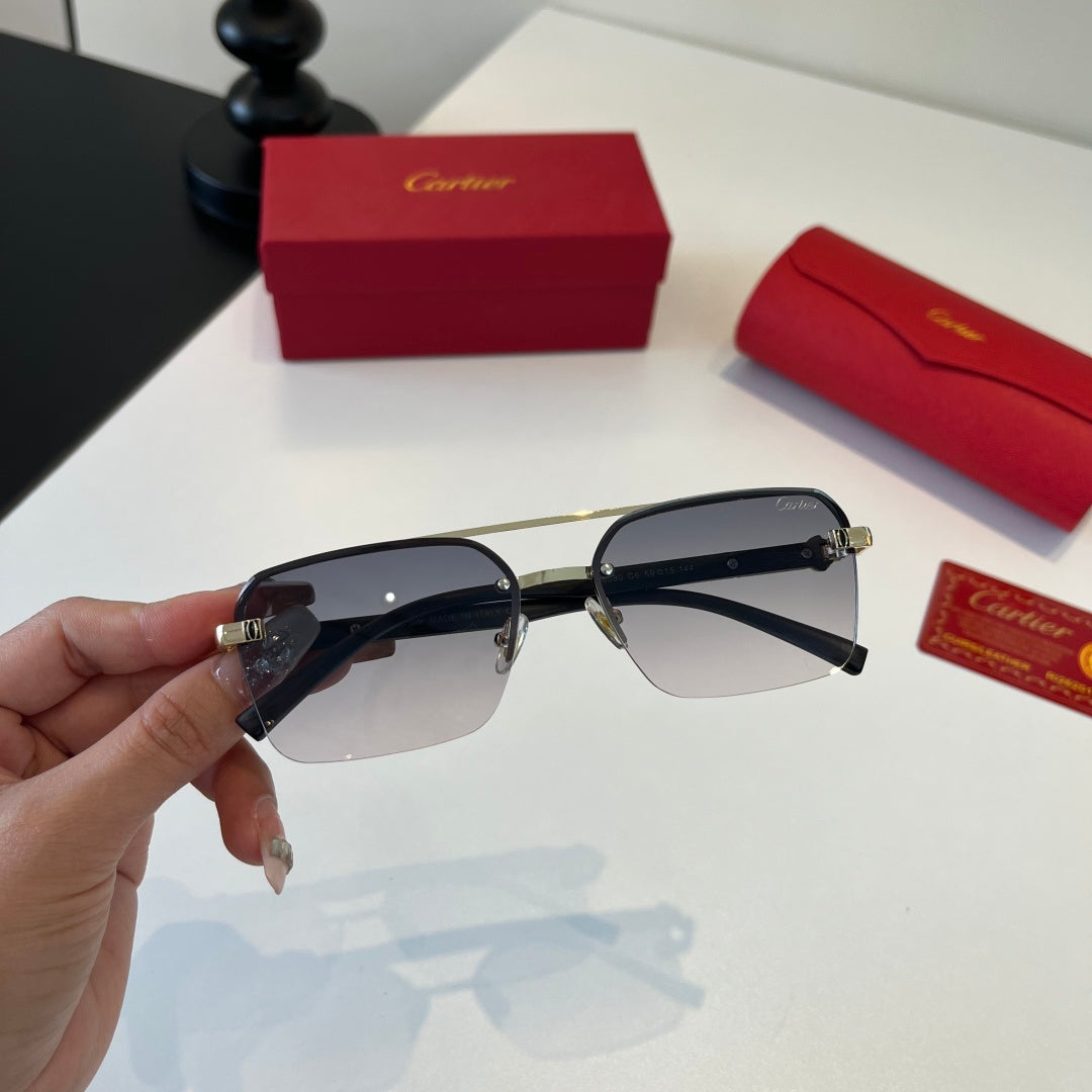 Cartier Lightweight Metal Rimless Silver Lens Sunglasses for Men & Wo - 415996 - detail image 5