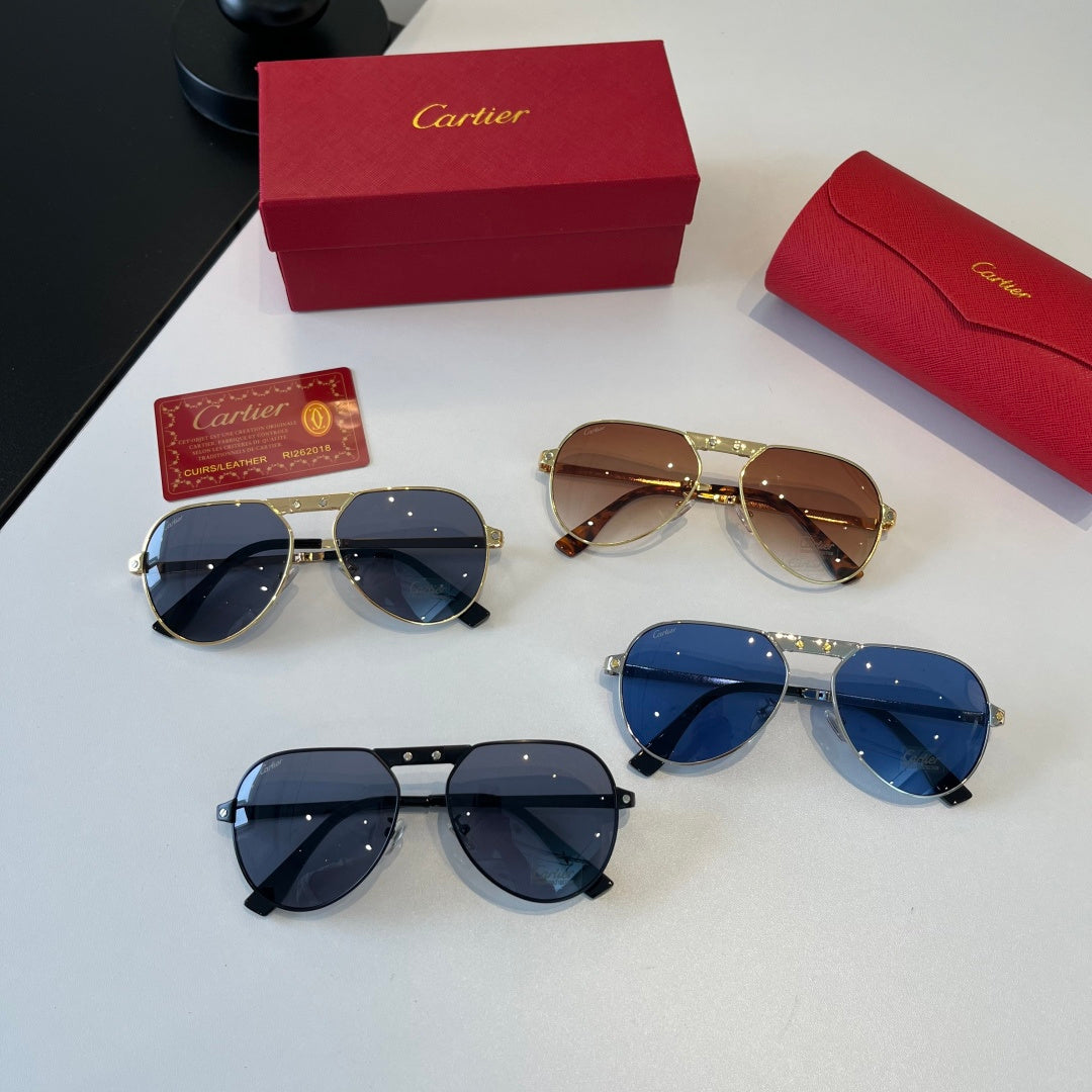 Cartier Folding Metal Rimless Brown Lens Sunglasses for Men & Women - 416001 - detail image 11