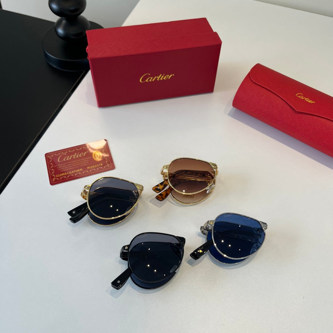 Cartier Folding Metal Rimless Brown Lens Sunglasses for Men & Women - 416001 - detail image 10