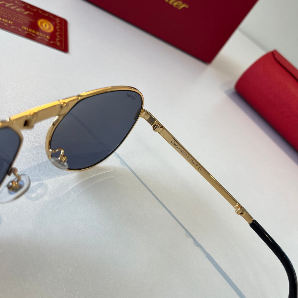 Cartier Folding Metal Rimless Silver Lens Sunglasses for Men & Women - 416002 - detail image 10