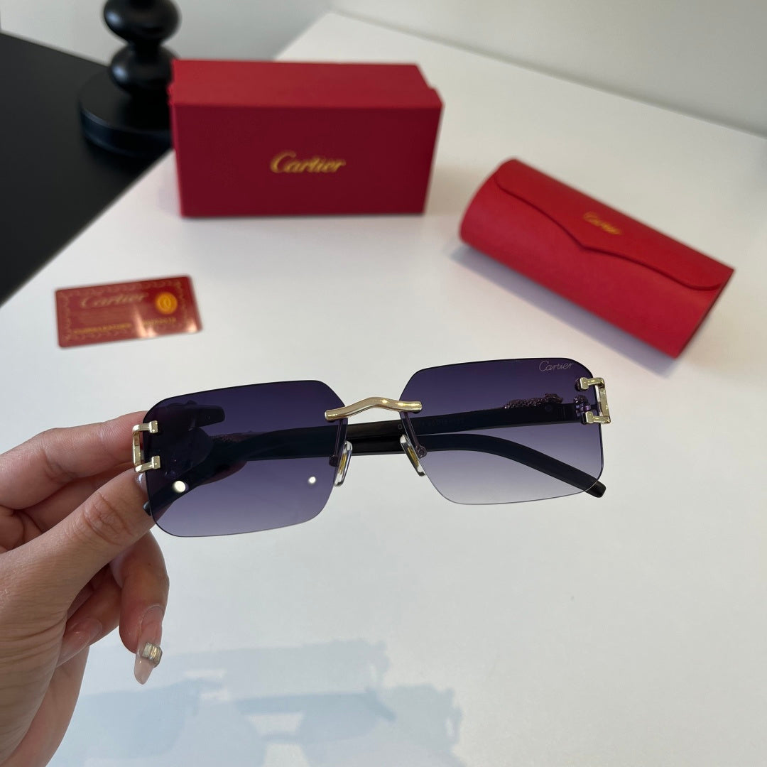 Cartier Lightweight Metal Rimless Silver Lens Sunglasses for Men & Wo - 487235 - detail image 5