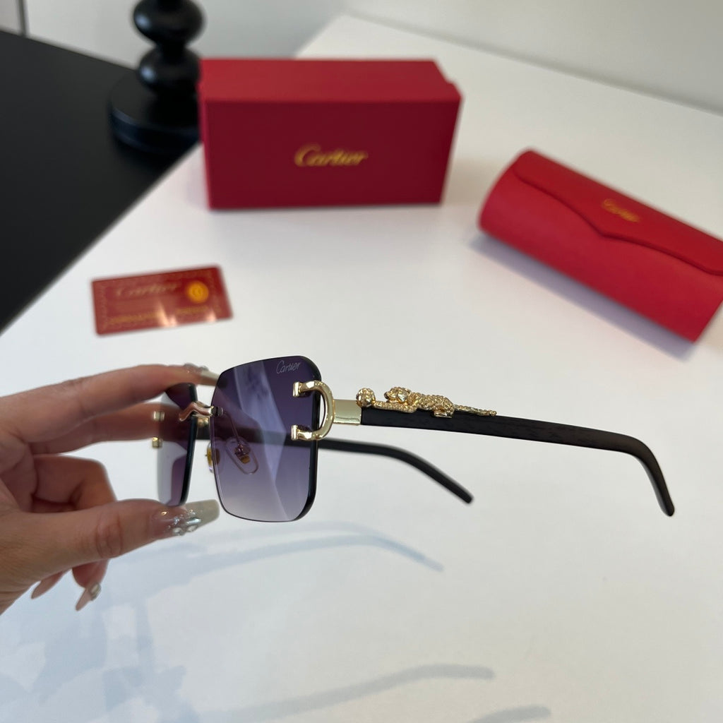 Cartier Lightweight Metal Rimless Silver Lens Sunglasses for Men & Wo - 493718 - detail image 4