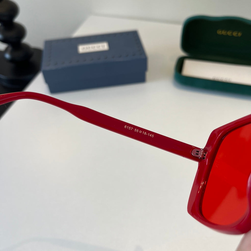 Gucci Oversized Red Lens Sunglasses for Men & Women - 371506 - detail image 8