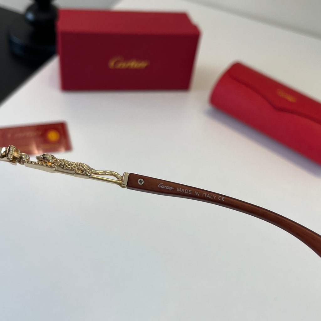 Cartier Lightweight Metal Rimless Brown Lens Sunglasses for Men & Wom - 372224 - detail image 9