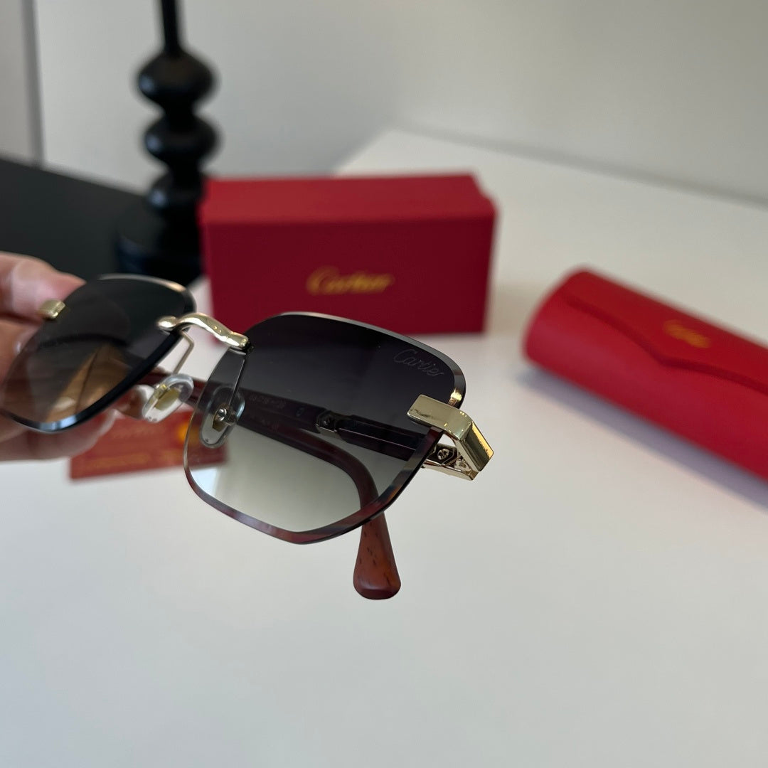 Cartier Lightweight Metal Rimless Silver Lens Sunglasses for Men & Wo - 415985 - detail image 6