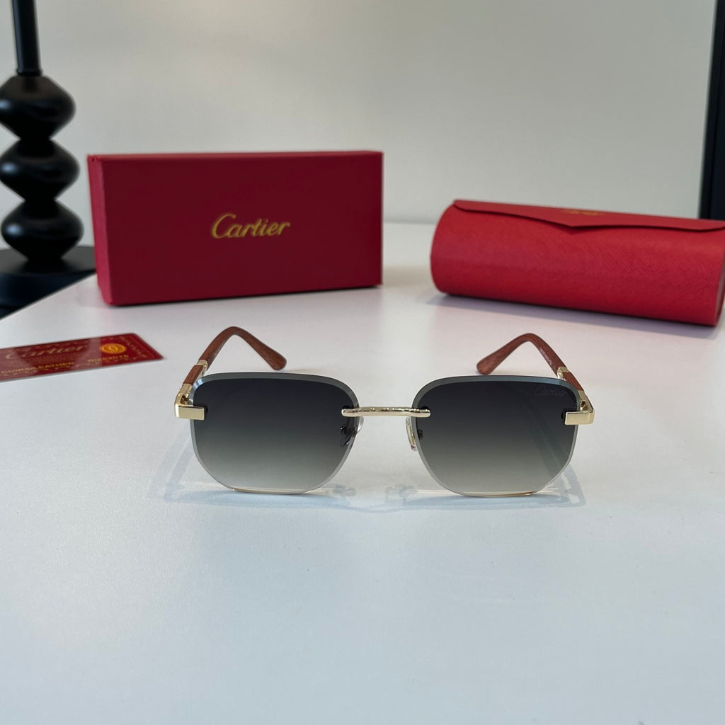 Cartier Lightweight Metal Rimless Silver Lens Sunglasses for Men & Wo - 132539 - detail image 2