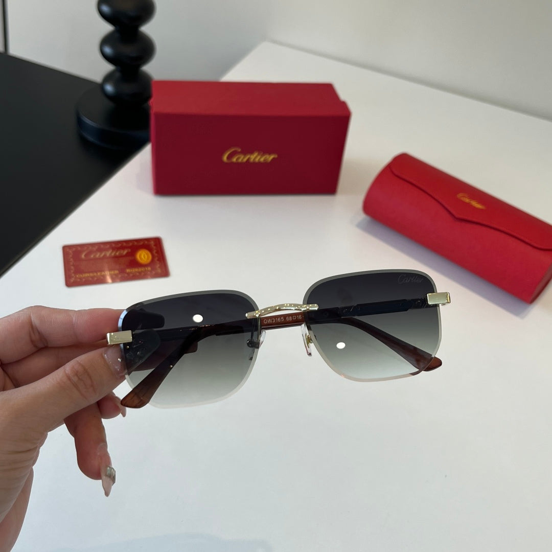 Cartier Lightweight Metal Rimless Silver Lens Sunglasses for Men & Wo - 132539 - detail image 5