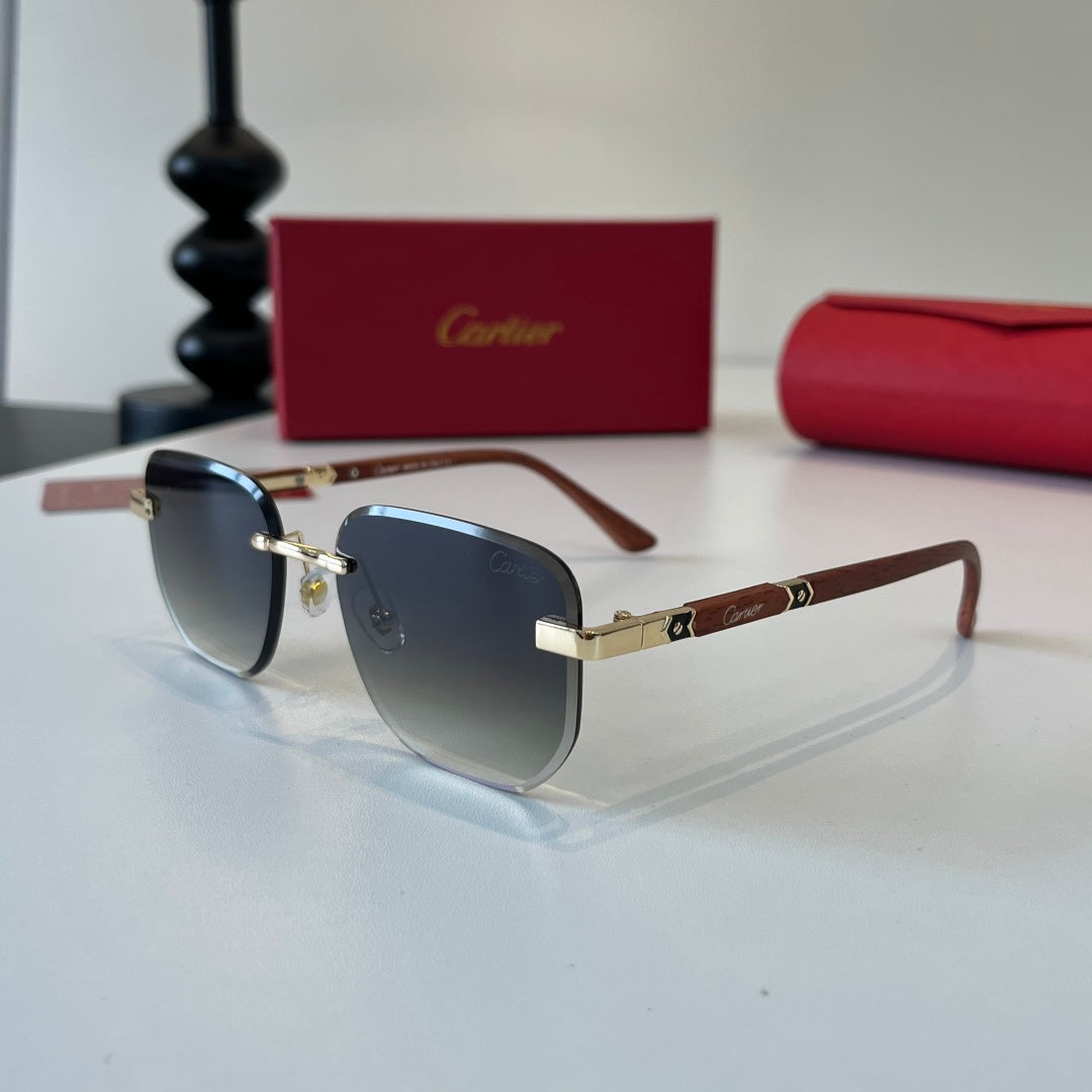 Cartier Lightweight Metal Rimless Silver Lens Sunglasses for Men & Wo - 487236 - detail image 3