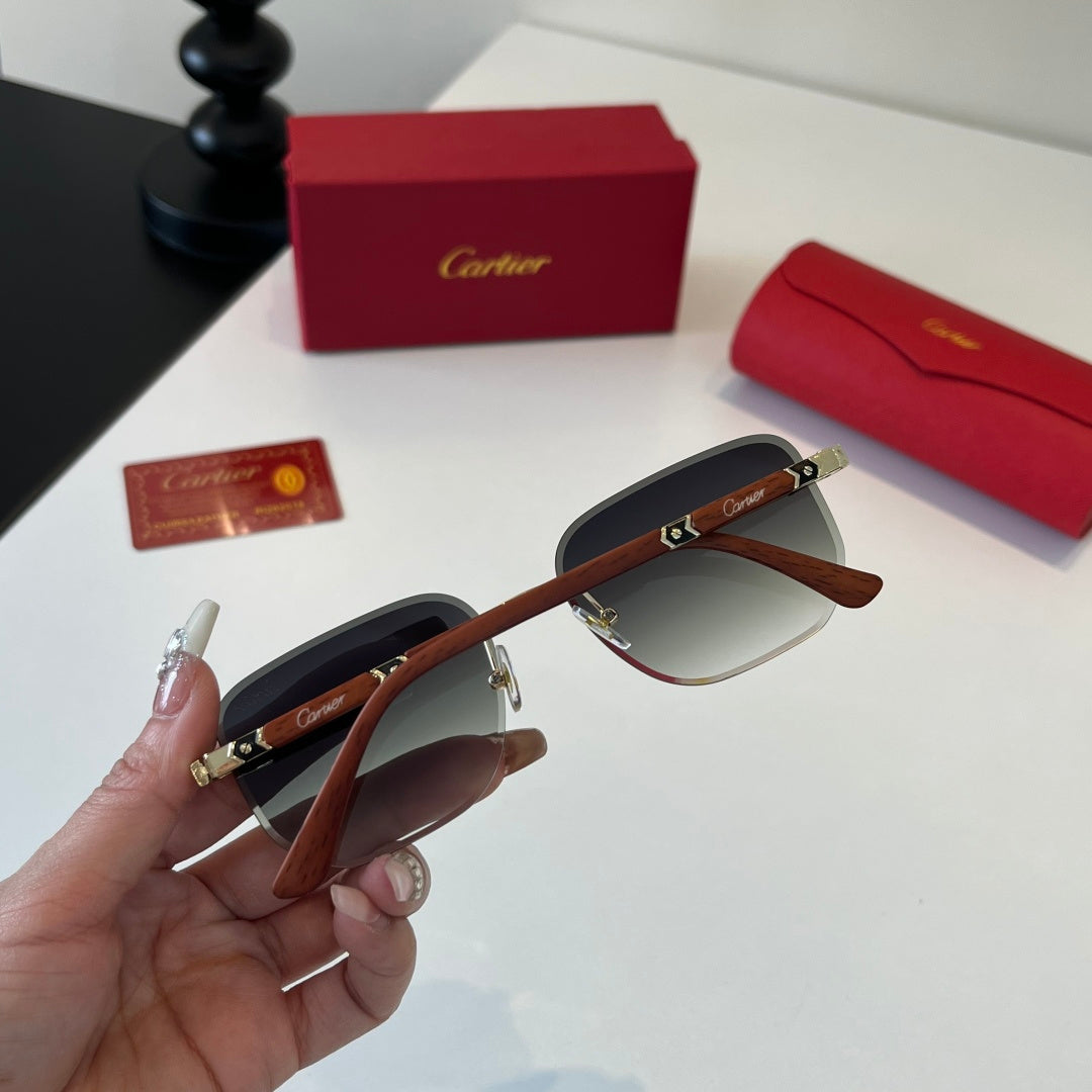 Cartier Lightweight Metal Rimless Silver Lens Sunglasses for Men & Wo - 487236 - detail image 8