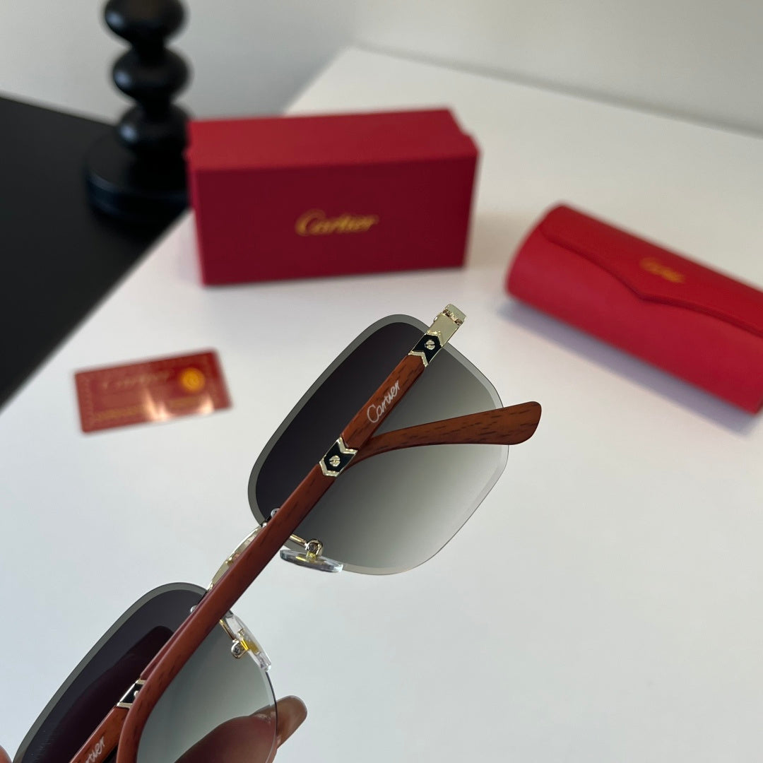 Cartier Lightweight Metal Rimless Silver Lens Sunglasses for Men & Wo - 487236 - detail image 7