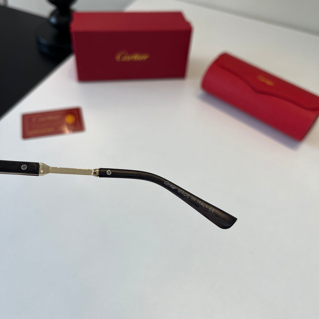 Cartier Lightweight Metal Rimless Blue Lens Sunglasses for Men & Wome - 415987 - detail image 9