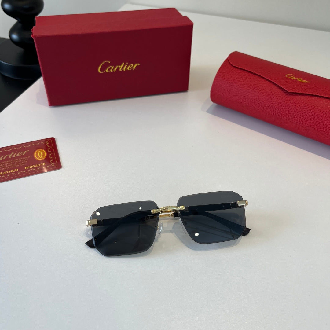 Cartier Lightweight Metal Rimless Silver Lens Sunglasses for Men & Wo - 372227 - detail image 8