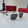 Cartier Lightweight Metal Rimless Silver Lens Sunglasses for Men & Wo - 372227