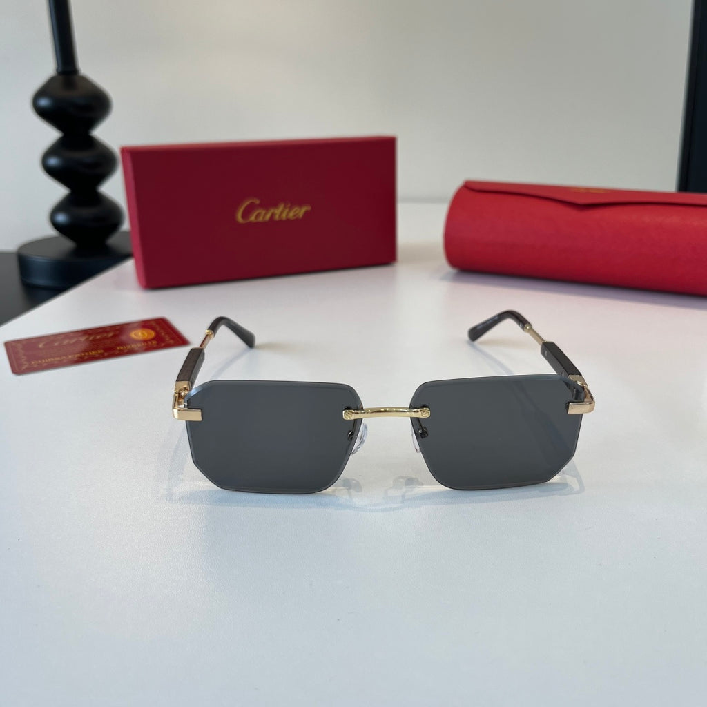 Cartier Lightweight Metal Rimless Silver Lens Sunglasses for Men & Wo - 372227 - detail image 2