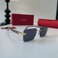Cartier Lightweight Metal Rimless Blue Lens Sunglasses for Men & Wome - 372229