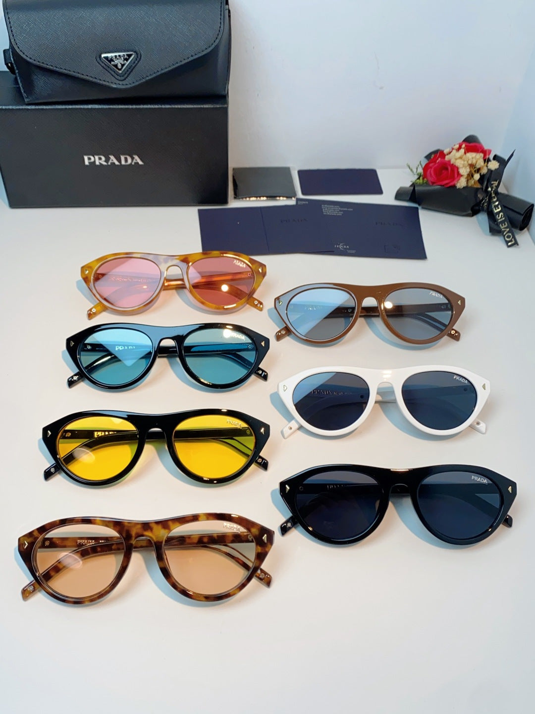Prada Cat-Eye Blue Lens Sunglasses for Men & Women - 132501 - detail image 12