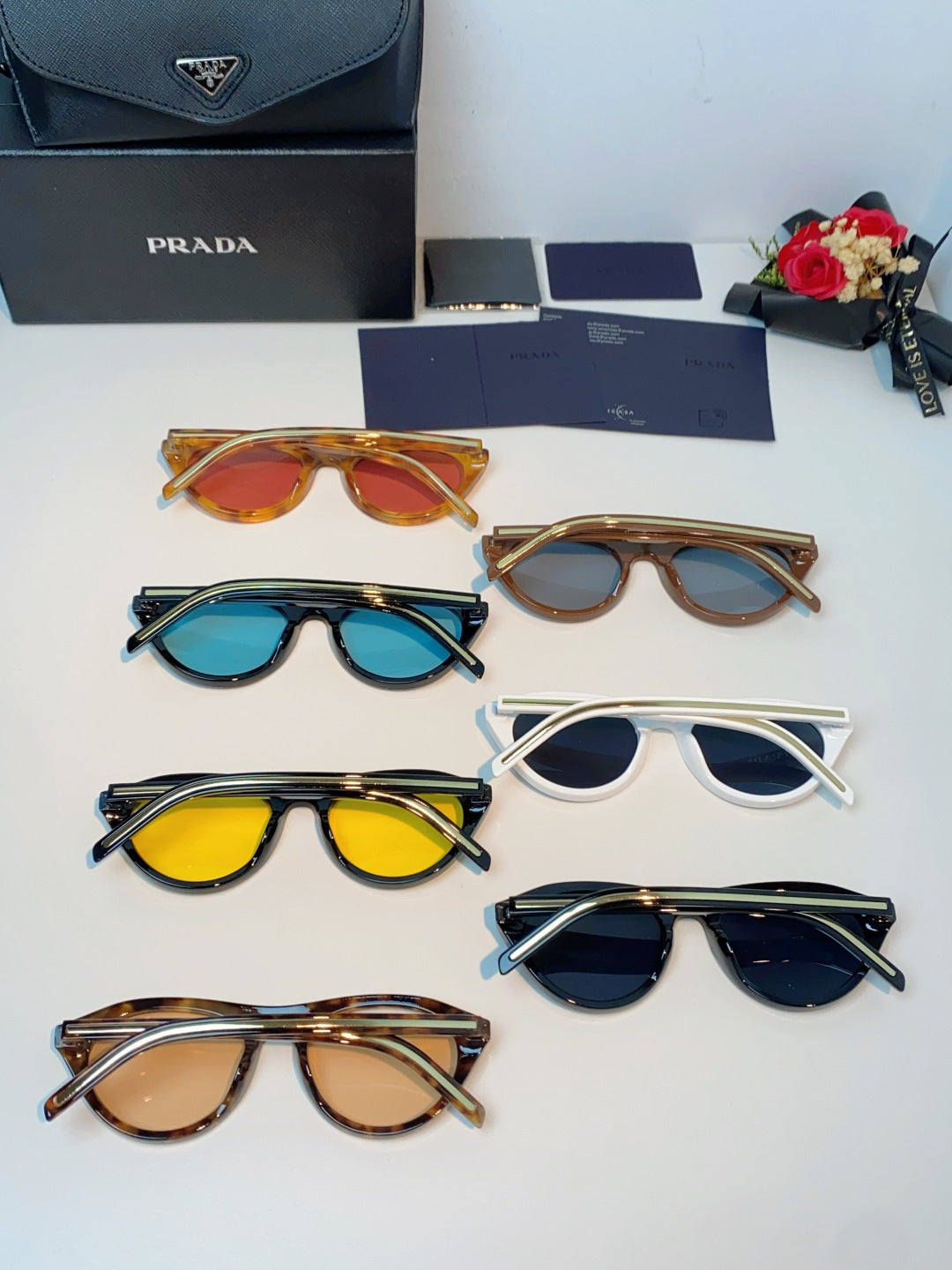 Prada Cat-Eye Blue Lens Sunglasses for Men & Women - 132501 - detail image 11