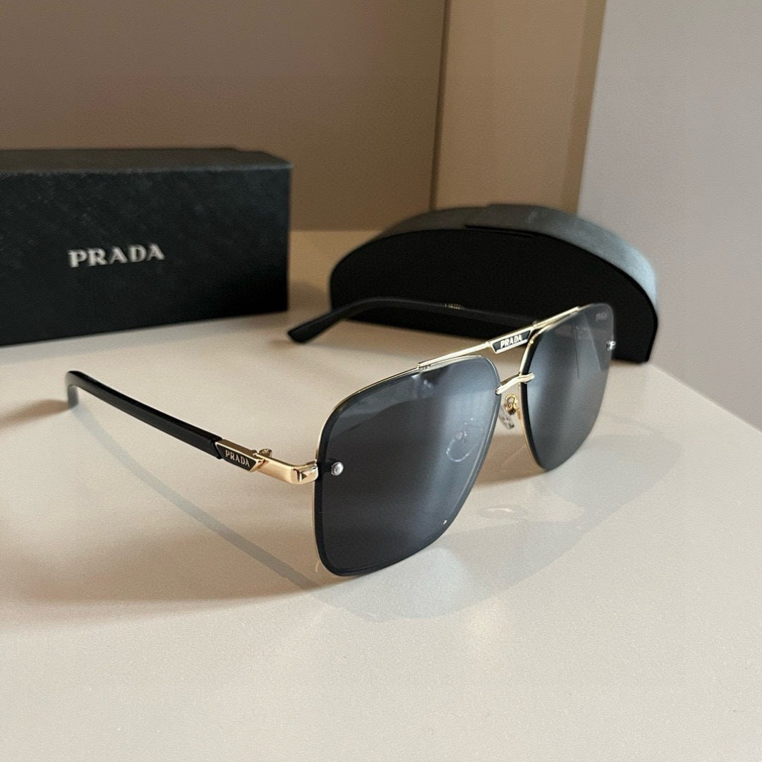 Prada Polarized Fashion Silver Lens Sunglasses for Men - 487160