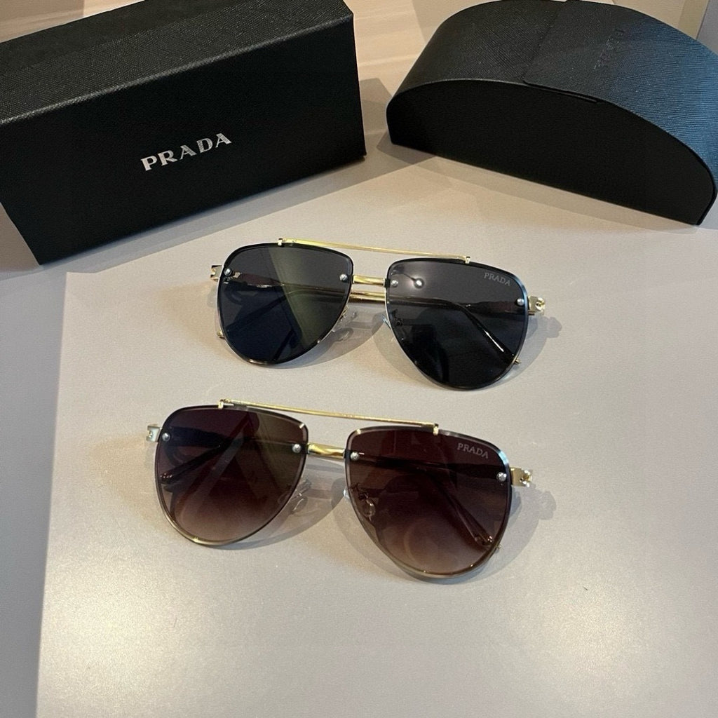 Prada Polarized Fashion Gold Lens Sunglasses for Men - detail image 9