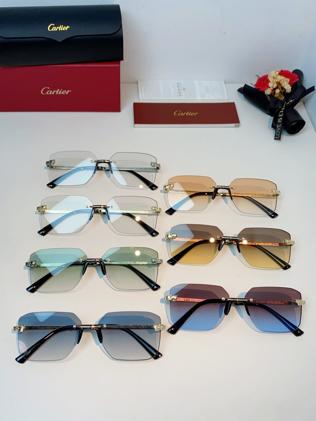Cartier Lightweight Rimless Silver Lens Sunglasses for Men & Women - 158505 - detail image 12