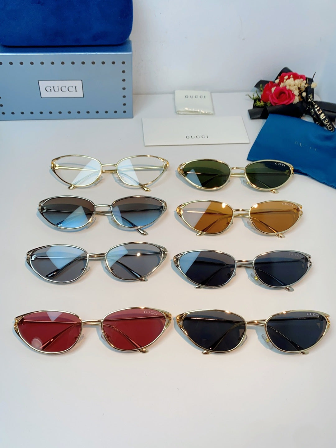 Gucci Cat-Eye Black Lens Sunglasses for Men & Women - 158196 - detail image 12