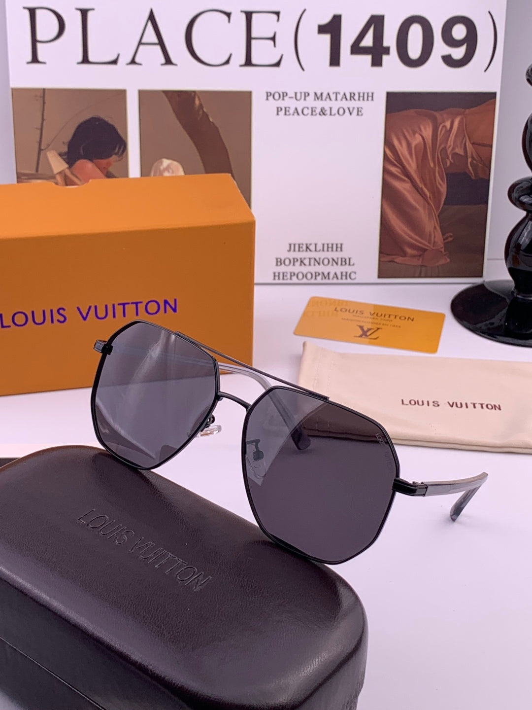 Louis Vuitton L8863 Polarized Aviator Black Lens Sunglasses for Men & - 158108 - detail image 4