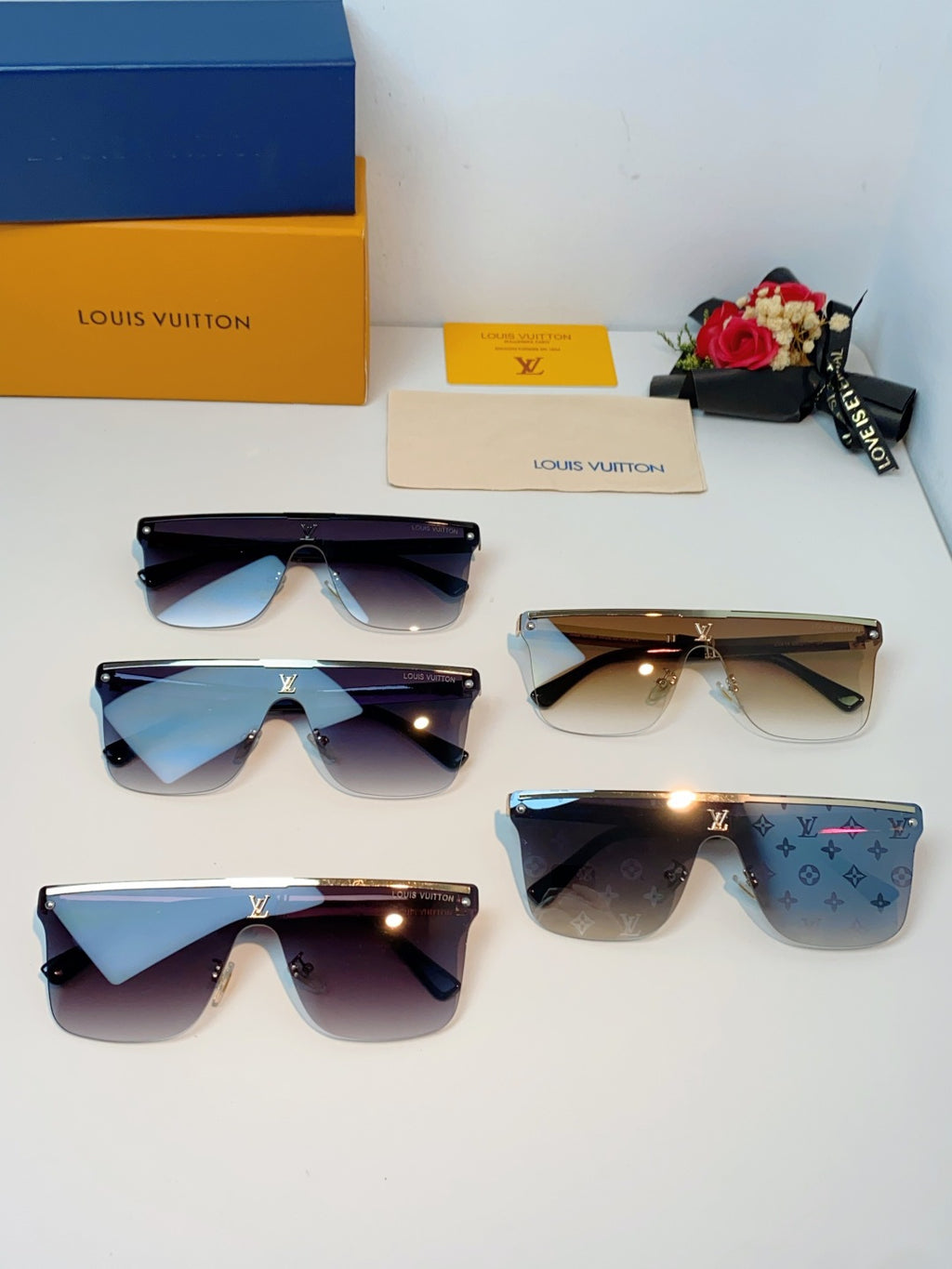 Louis Vuitton Lightweight Rimless Blue Lens Sunglasses for Men & Women - detail image 12