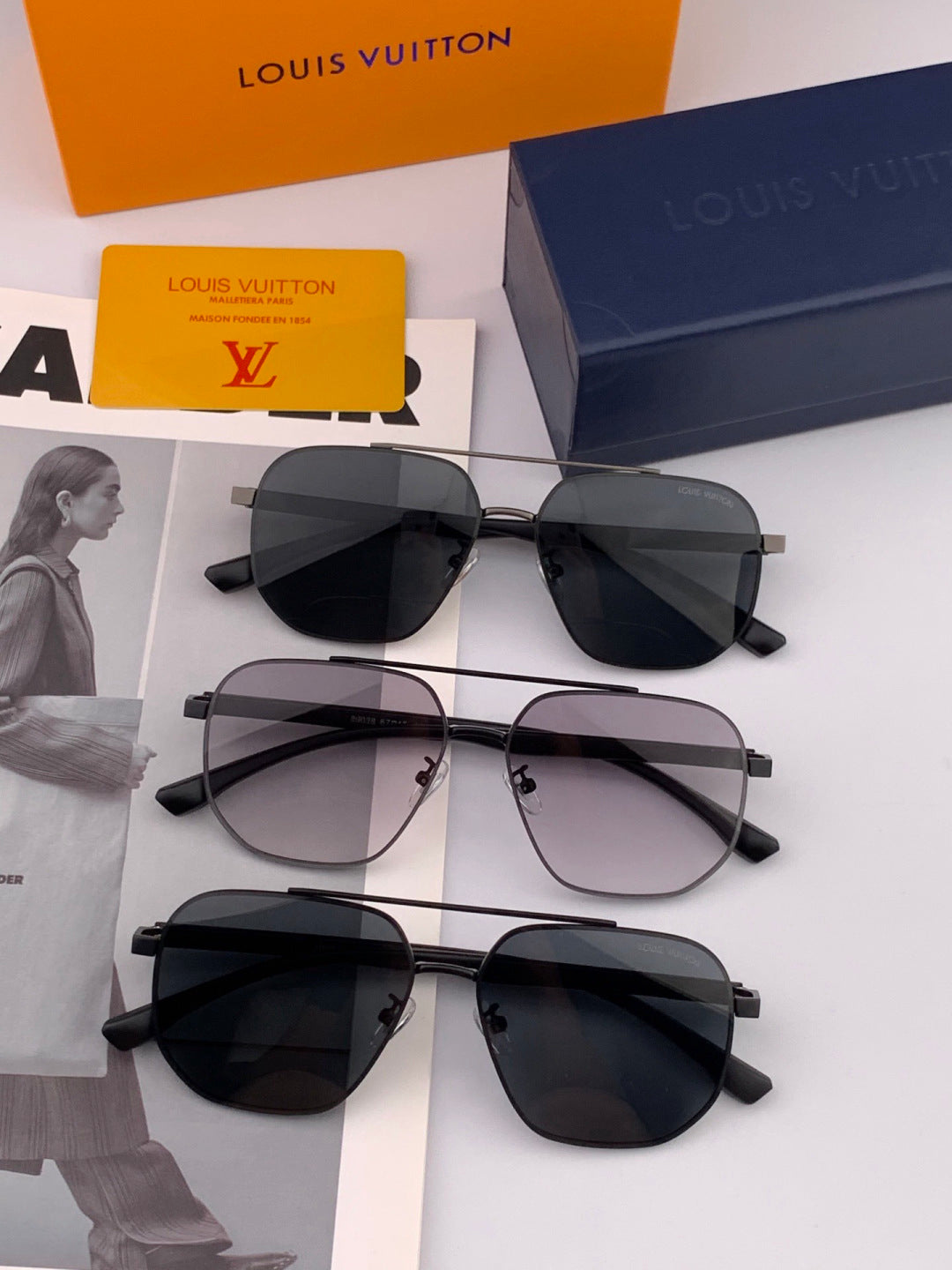 Louis Vuitton L88903 Polarized Aviator Gold Lens Sunglasses for Men - 158167 - detail image 4
