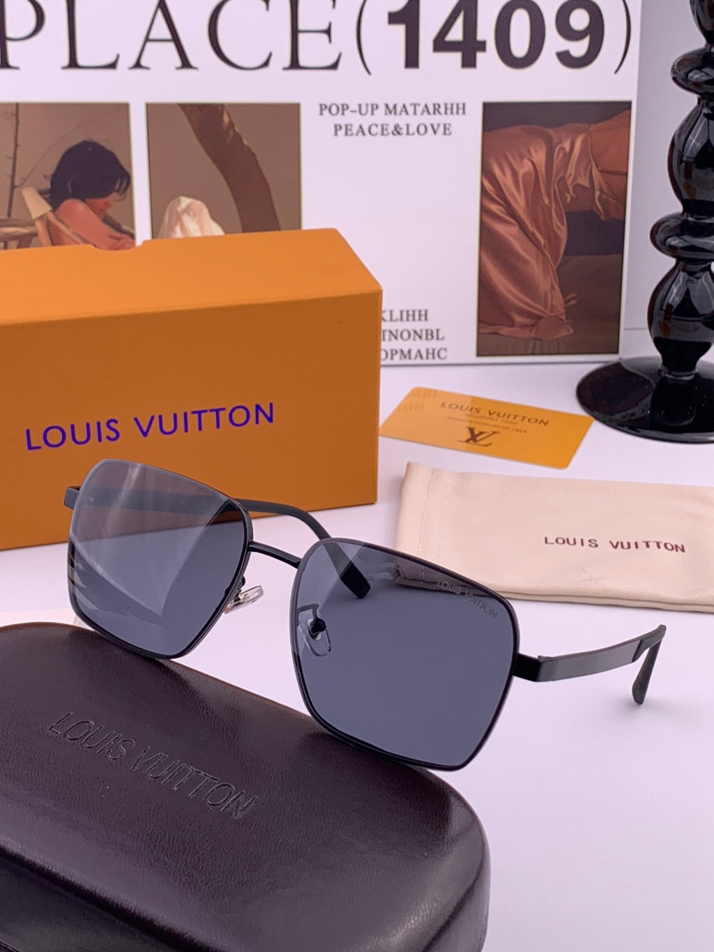 Louis Vuitton L5253 Polarized Aviator Gray Lens Sunglasses for Men - detail image 4