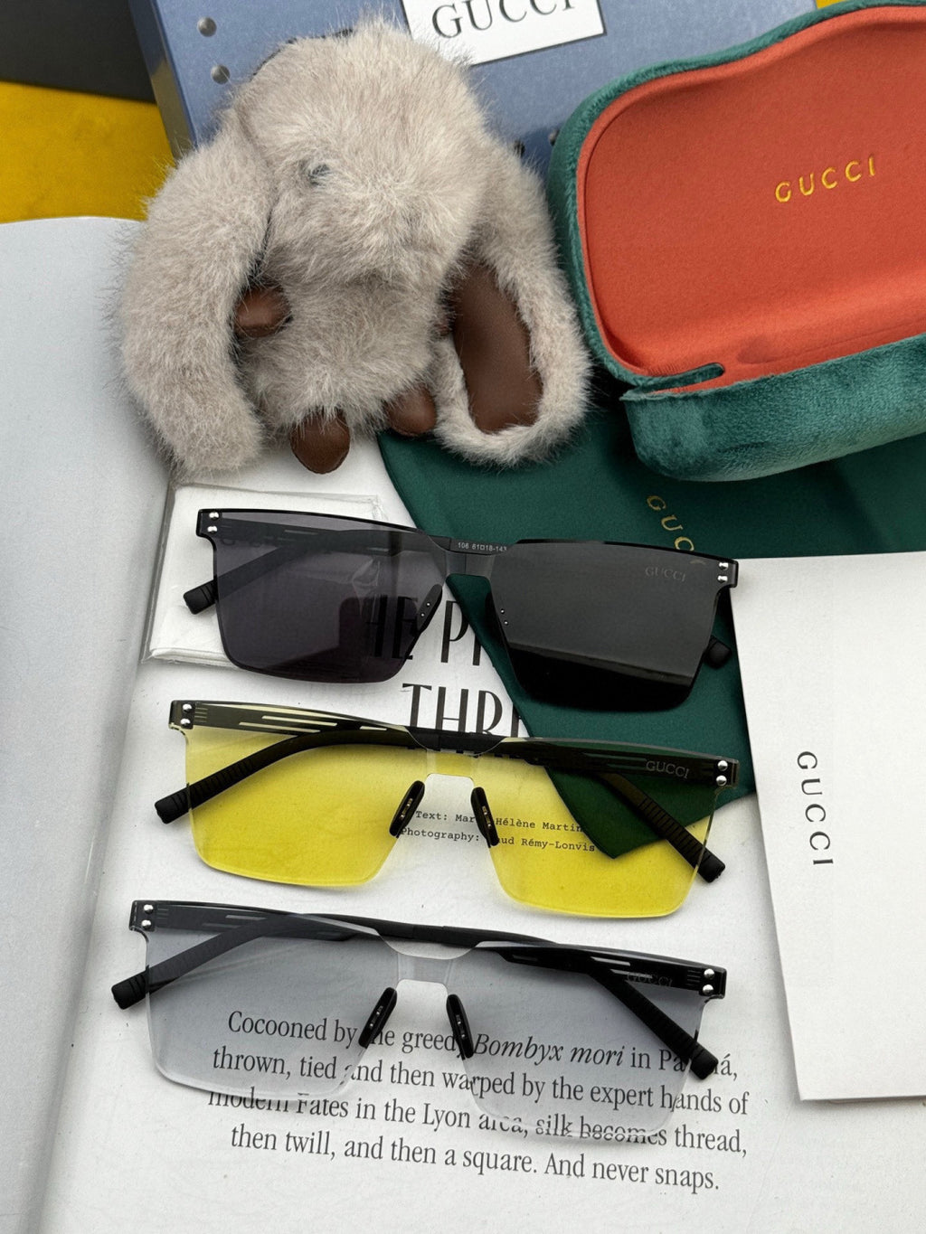 Gucci G910 Polarized Fashion Black Lens Sunglasses for Men & Women - detail image 7