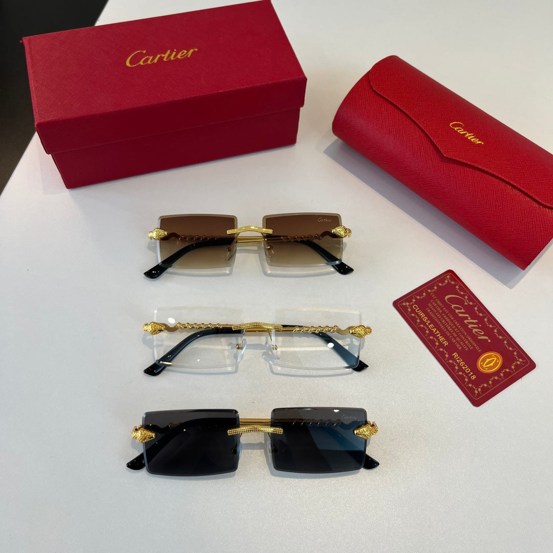 Cartier Lightweight Metal Rimless Silver Lens Sunglasses for Men & Wo - 399050 - detail image 11