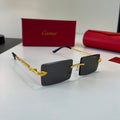 Cartier Lightweight Metal Rimless Silver Lens Sunglasses for Men & Wo - 399049